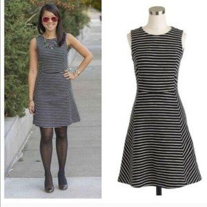 J. Crew Black and White Striped Mini Dress